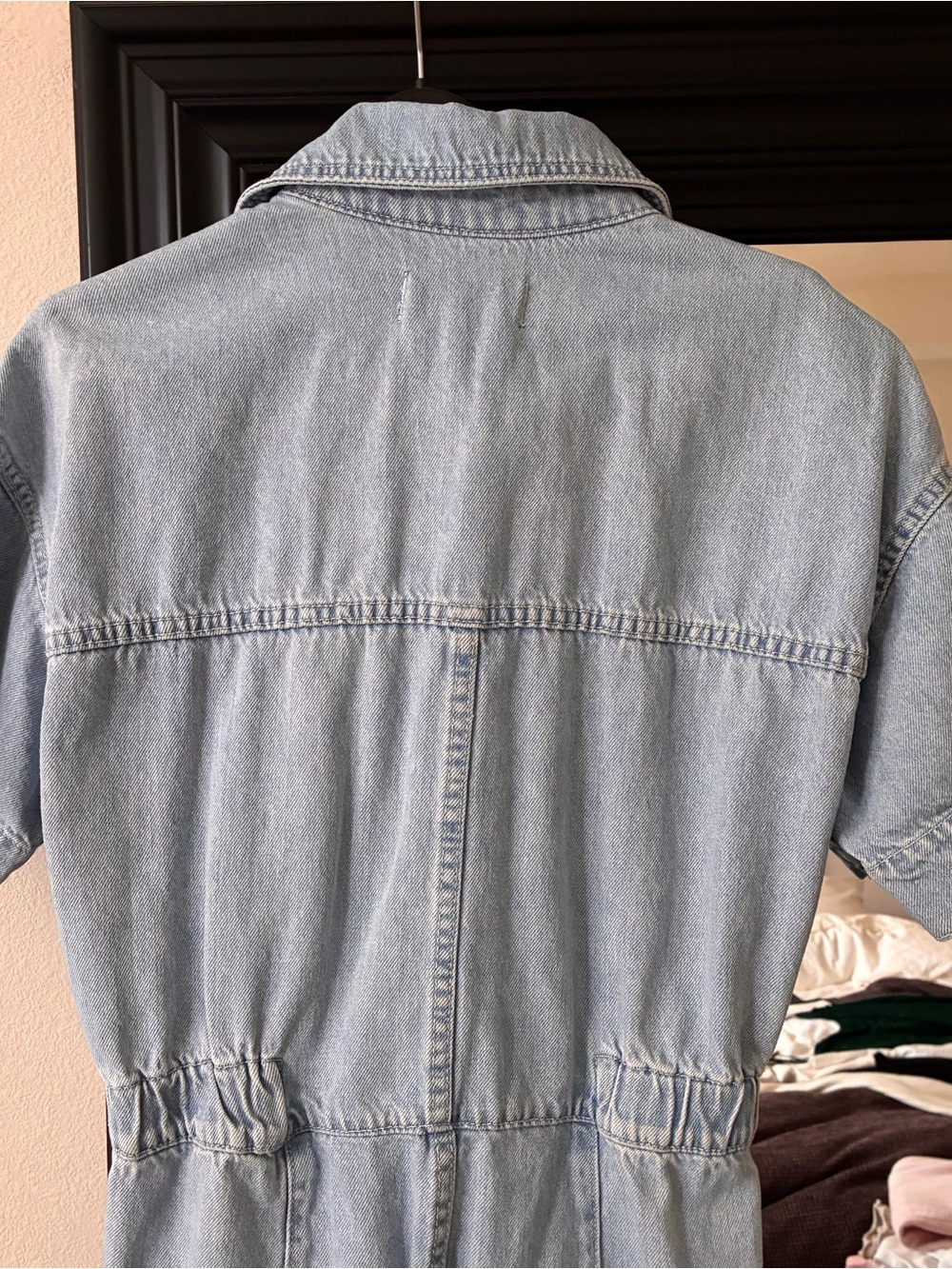 Free People Light Blue Denim Straight-Leg Jumpsuit - Picture 5 of 7